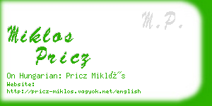 miklos pricz business card